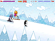 Click to Play PuppyGirls In Snow Scooter